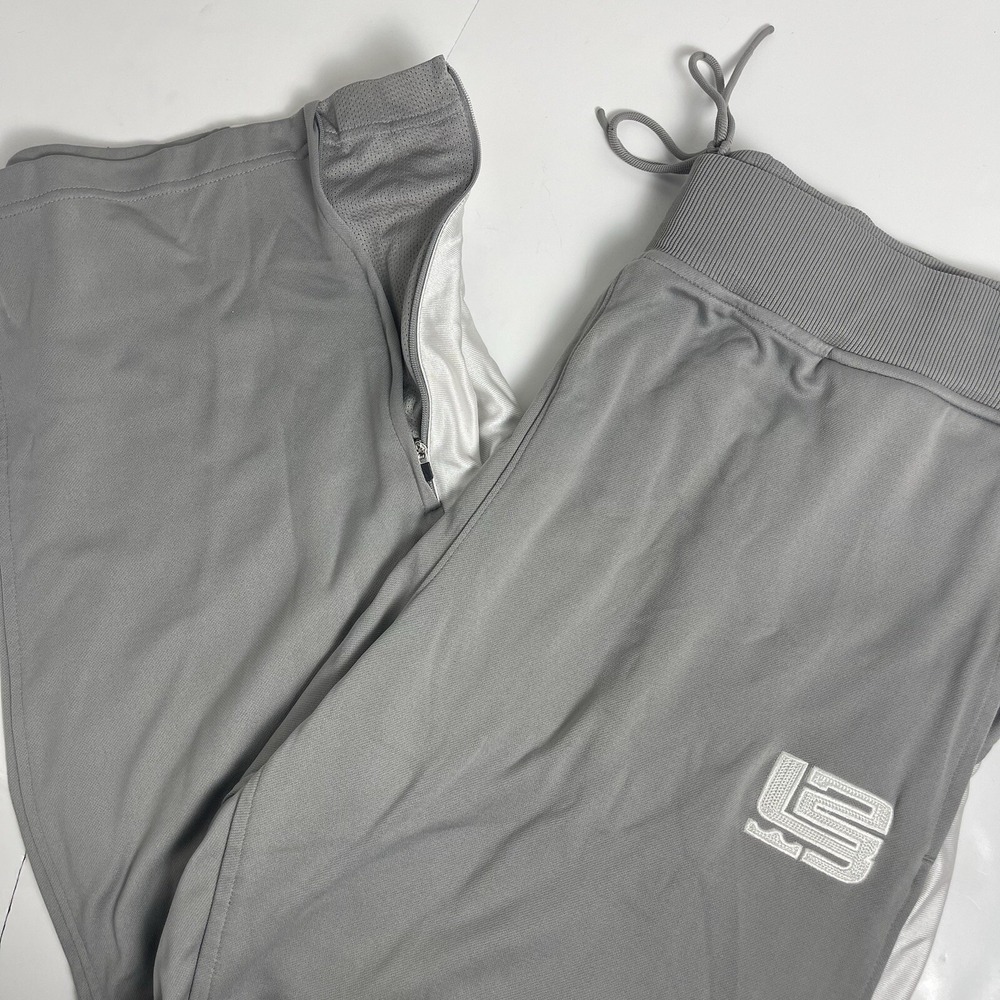 Vintage Y2K Nike Lebron James Basketball Track Gray Swoosh Pockets Ankle Zip XXL